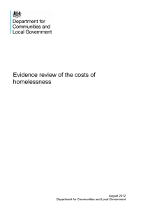 Evidence review of the costs of homelessness August 2012