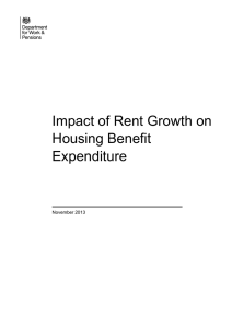 Impact of Rent Growth on Housing Benefit Expenditure