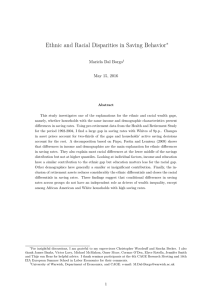 Ethnic and Racial Disparities in Saving Behavior ∗ Mariela Dal Borgo