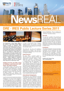 News A Bi-Annual Newsletter of the Department of Real Estate