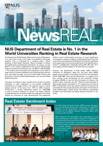 News NUS Department of Real Estate is No. 1 in the