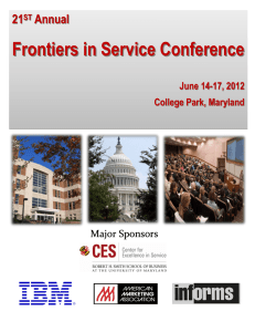 Frontiers in Service Conference  21 Annual