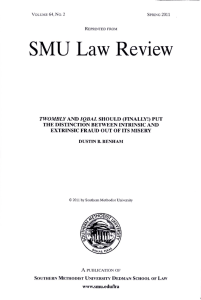 SMU  Law  Review TWOMBLY IQBAL