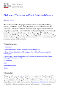 Shifts and Tensions in Ethnic/National Groups