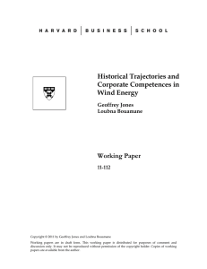 Historical Trajectories and Corporate Competences in Wind Energy Working Paper