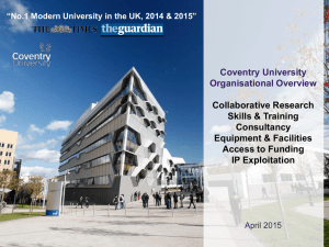 Coventry University Organisational Overview Collaborative Research Skills &amp; Training
