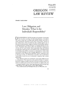 D OREGON LAW REVIEW Law, Obligation, and