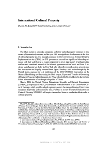 International Cultural Property ECK, W I. Introduction