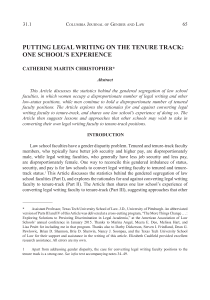 Putting LegaL Writing on the tenure track: one SchooL’S exPerience C J