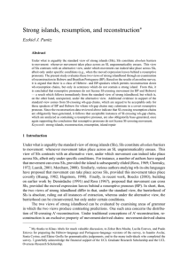 Strong islands, resumption, and reconstruction * Ezekiel J. Panitz Abstract