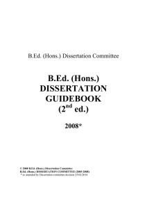 B.Ed. (Hons.) DISSERTATION GUIDEBOOK