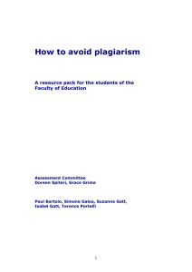How to avoid plagiarism  Faculty of Education