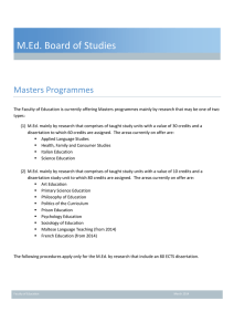 M.Ed. Board of Studies Masters Programmes