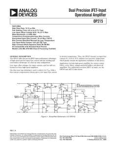 a Dual Precision JFET-Input Operational Amplifier OP215