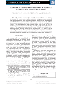 LOCAL AND STATEWIDE SMOKE-FREE LAWS IN NEBRASKA: