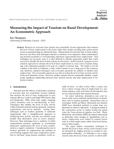 Measuring the Impact of Tourism on Rural Development: An Econometric Approach