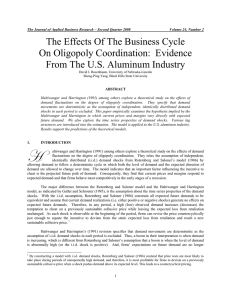The Effects Of The Business Cycle On Oligopoly Coordination:  Evidence