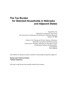 The Tax Burden for Selected Households in Nebraska and Adjacent States