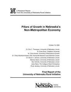 Nebraska’s Non-Metropolitan Economy Pillars of Growth in