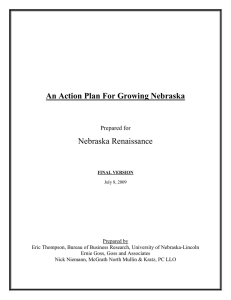 Nebraska Renaissance An Action Plan For Growing Nebraska Prepared for