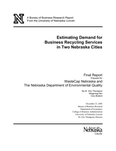 Estimating Demand for Business Recycling Services in Two Nebraska Cities