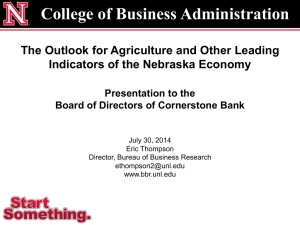 College of Business Administration The Outlook for Agriculture and Other Leading