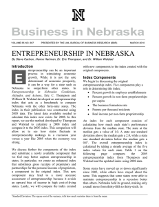 ENTREPRENEURSHIP IN NEBRASKA Introduction