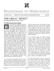 Business in Nebraska THE GREAT “RESET” U.S. Macroeconomic Outlook