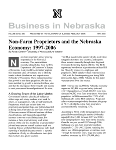 Business in Nebraska Non-Farm Proprietors and the Nebraska Economy: 1997-2006