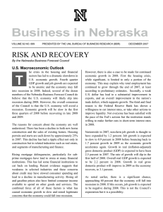 Business in Nebraska RISK AND RECOVERY U.S. Macroeconomic Outlook