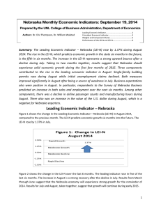 Nebraska Monthly Economic Indicators: September 19, 2014