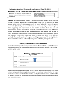 Nebraska Monthly Economic Indicators: May 16, 2014