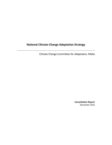 National Climate Change Adaptation Strategy  Climate Change Committee for Adaptation, Malta