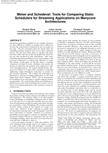 Mimer and Schedeval: Tools for Comparing Static Architectures