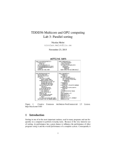 TDDD56 Multicore and GPU computing Lab 3: Parallel sorting 1 Introduction