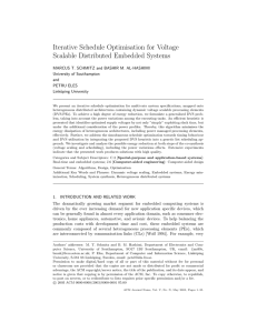 Iterative Schedule Optimisation for Voltage Scalable Distributed Embedded Systems