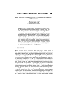 Counter-Example Guided Fence Insertion under TSO Parosh Aziz Abdulla , Yu-Fang Chen