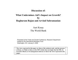 Discussion of: What Undermines Aid’s Impact on Growth? by