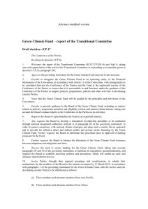 Green Climate Fund Advance unedited version Draft decision -/CP.17
