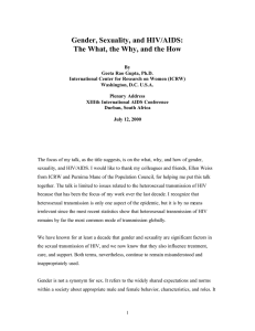 Gender, Sexuality, and HIV/AIDS: The What, the Why, and the How