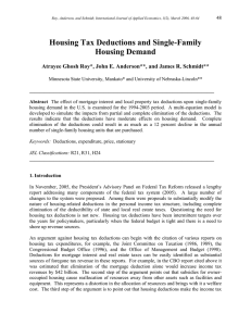 Housing Tax Deductions and Single-Family Housing Demand