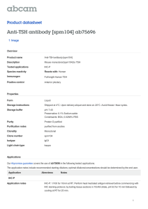 Anti-TSH antibody [spm104] ab75696 Product datasheet 1 Image