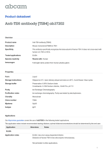 Anti-TSH antibody [TSB4] ab37202 Product datasheet Overview Product name