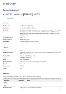 Anti-TSH antibody [TSH-116] ab767 Product datasheet 1 References Overview