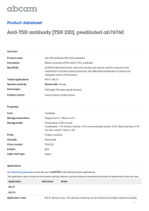 Anti-TSH antibody [TSH 220], prediluted ab76760 Product datasheet Overview Product name