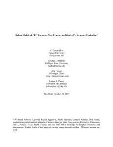 Robust Models of CEO Turnover: New Evidence on Relative Performance... Tulane University