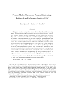 Product Market Threats and Financial Contracting: Evidence from Performance-Sensitive Debt Einar Kjenstad