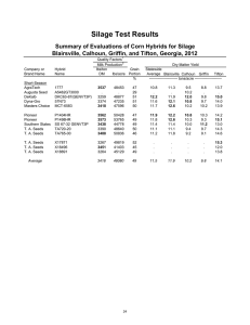 Company or Hybrid lbs/ton Grain