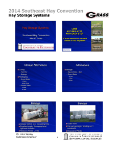 2014 Southeast Hay Convention Hay Storage Systems Storage Alternatives Alternatives