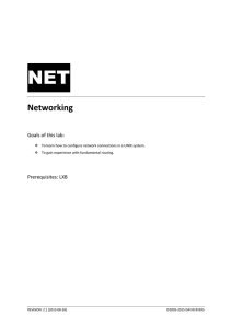 NET Networking Goals of this lab: